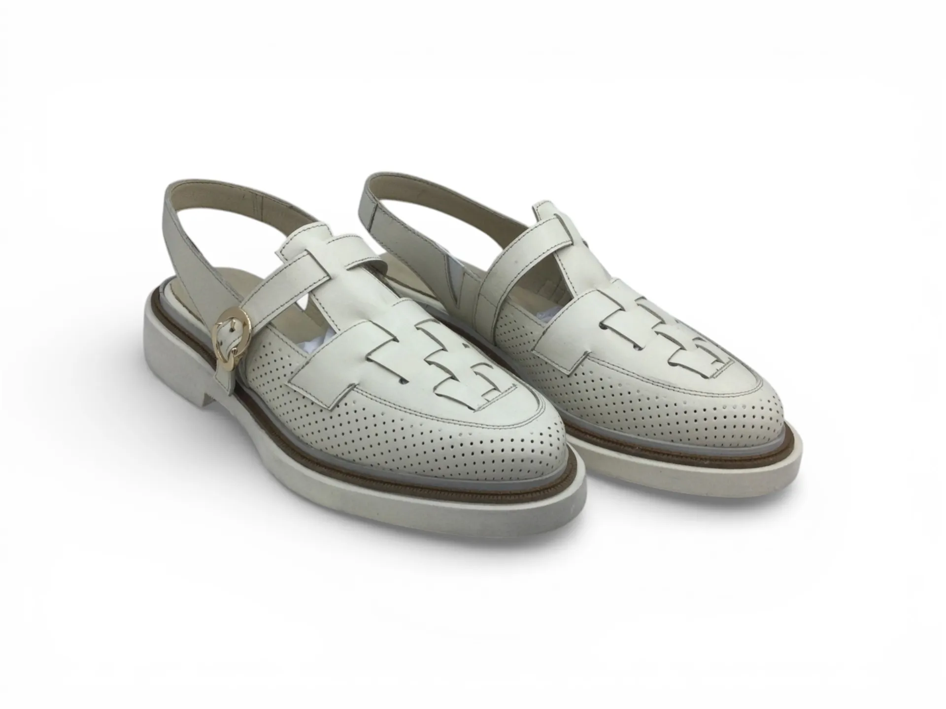 Yussi Cream Leather Sandal