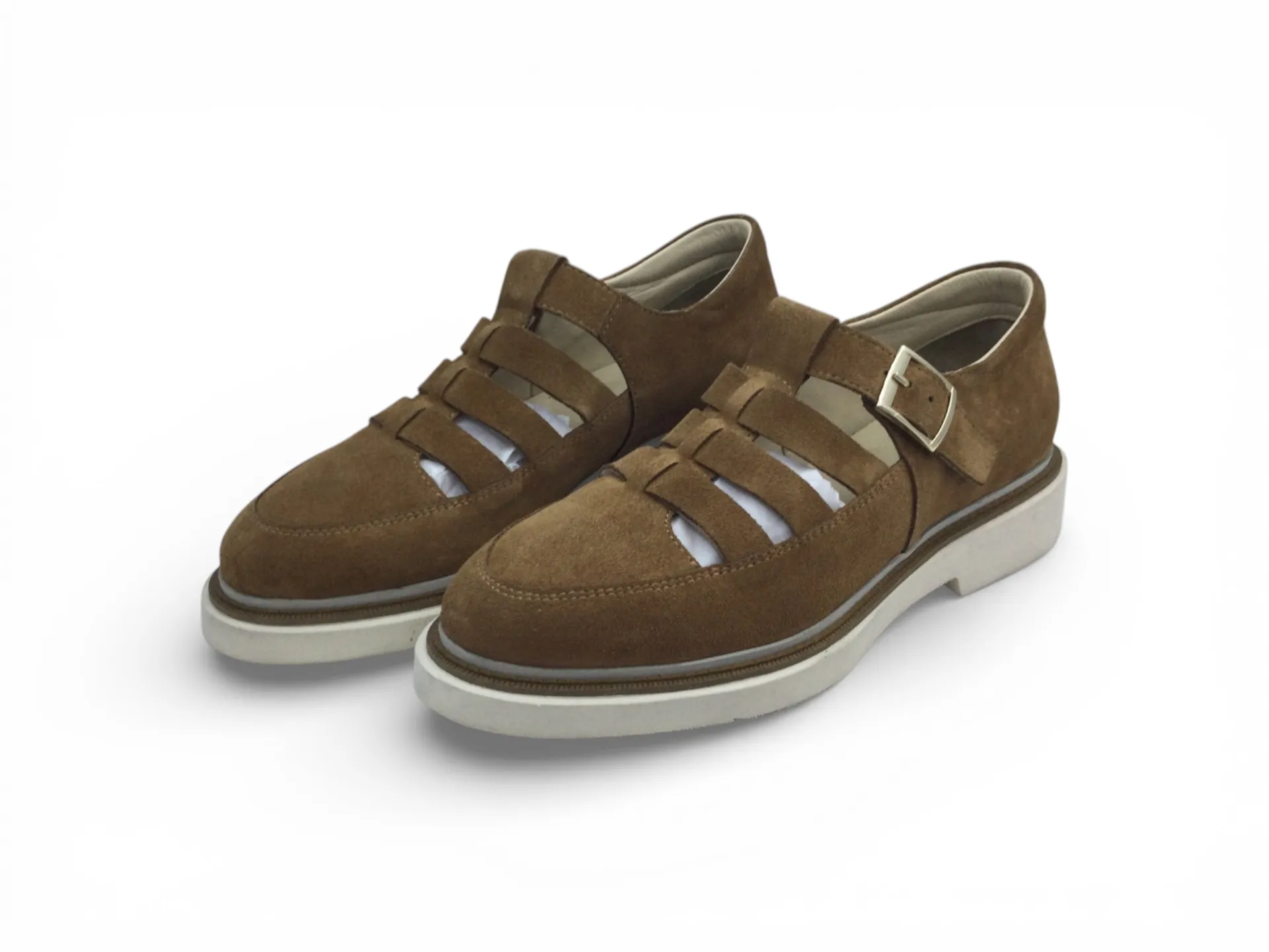Yussi Brown Suede Sandals