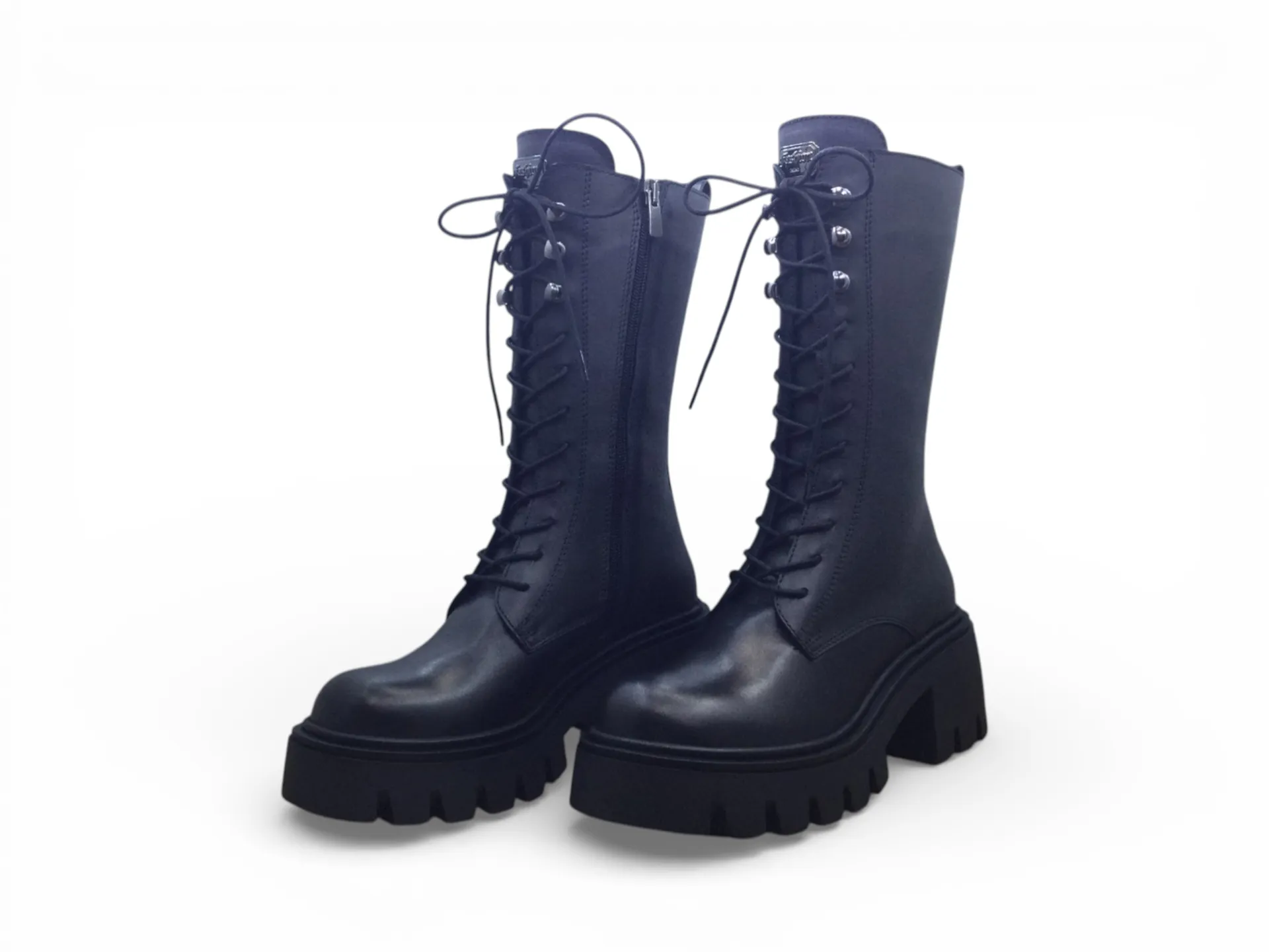 Yussi Black Leather Boots